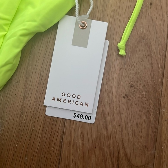 Good American TinyTies Bikini Bottom NWT size 1 Electric Lime - Picture 3 of 6